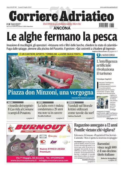 Prima-pagina-corriere adriatico-edizione-di-oggi-01-07-2024